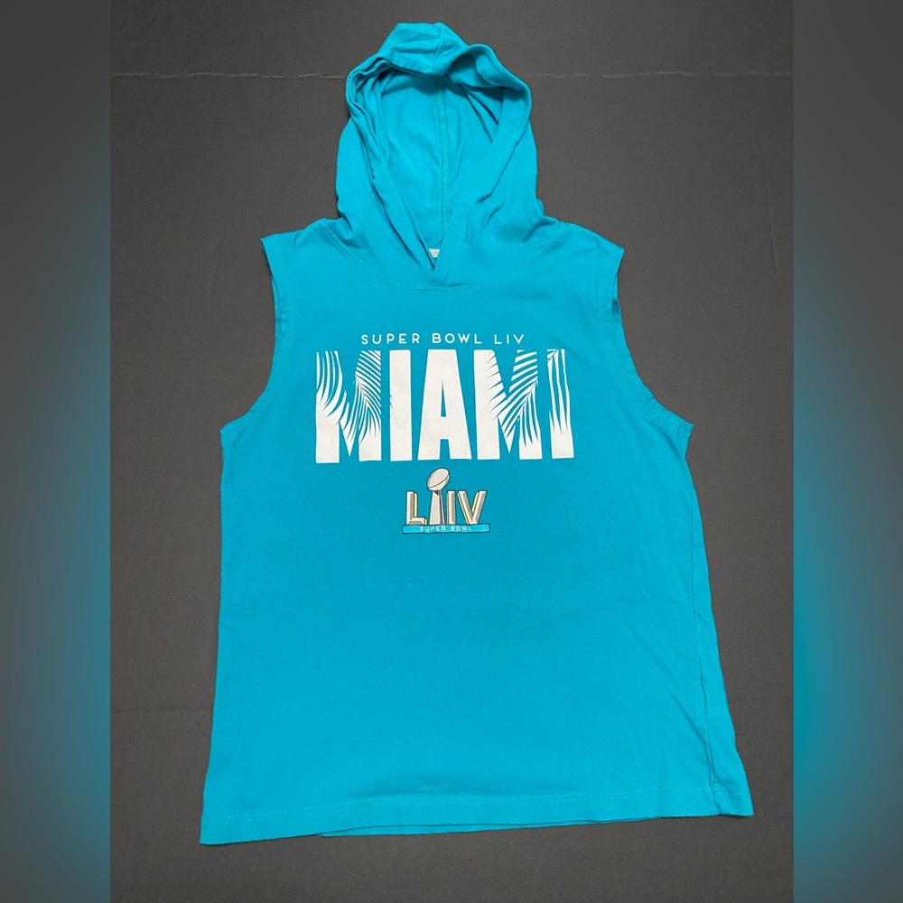 NFL Super Bowl Liv Miami hooded sleeveless top size Small 8